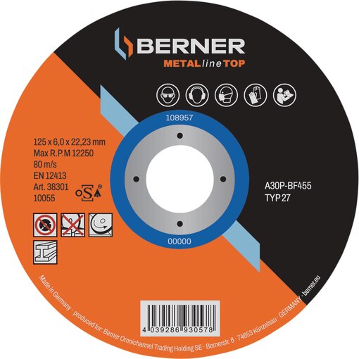 Afbraamschijf Top METALline bol 180x6,0x22,2 mm